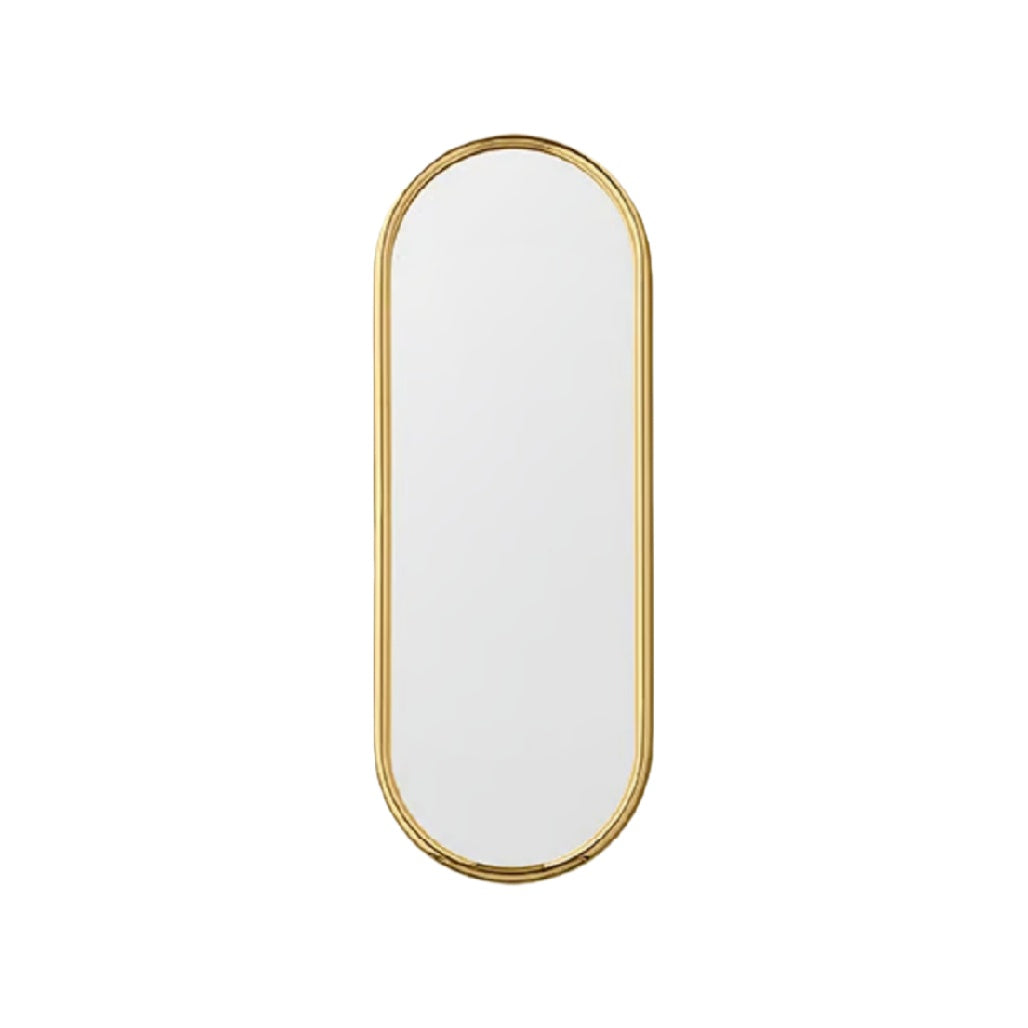 Elegant Gold-Framed Oval Wall Mirror - Modern Home Decor Accessory