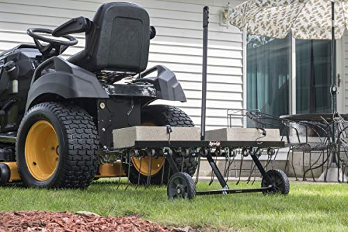 45-0543 100 lb. Tow Spiker/Seeder/Spreader, Black & 40-Inch Tine Tow Dethatcher 45-0294,Black